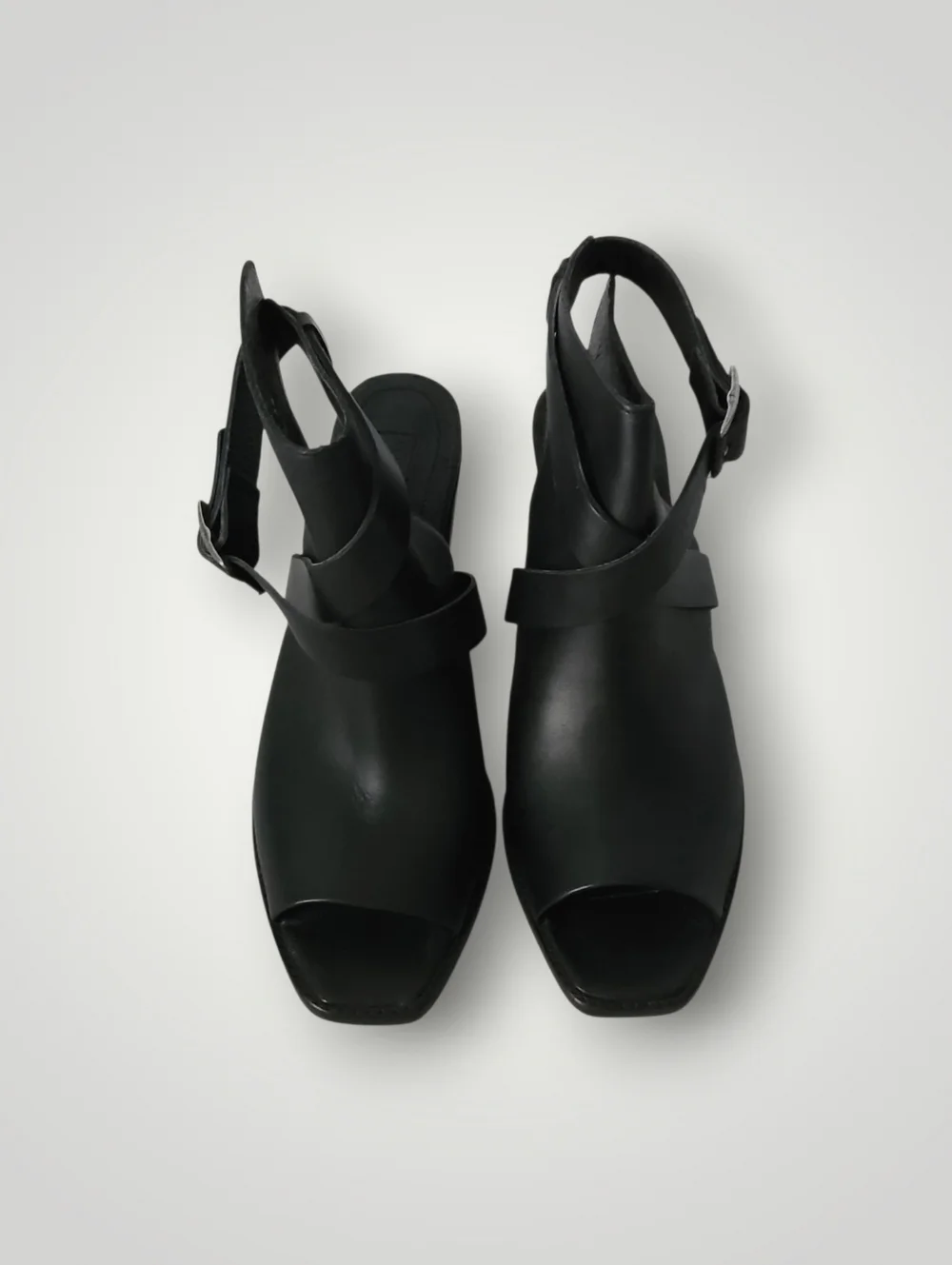 Wolverine 1883 Piper Open Toe Slingback‎ Bootie 9M Black Leather Office Siren